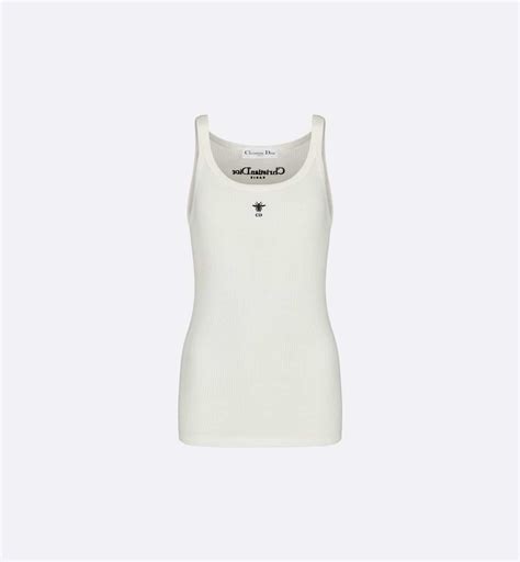 dior tank|dior white ribbed jersey.